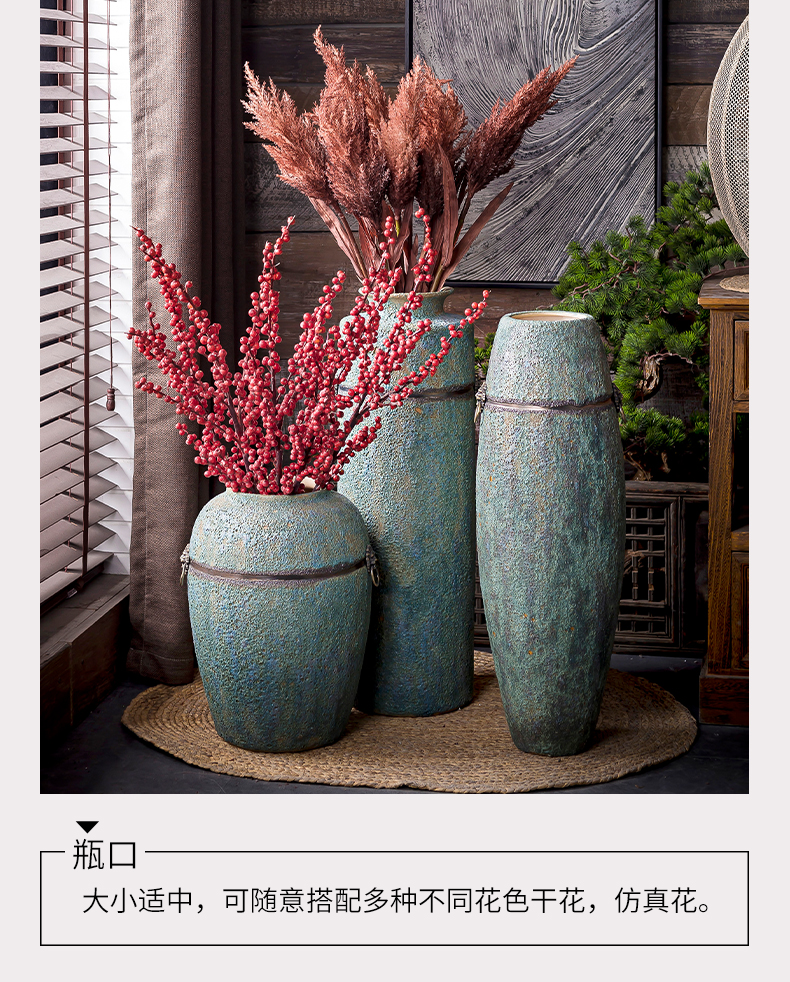 Restore ancient ways the ground vases, antique bronze, ceramic flower implement do old blue glaze Chinese wind furnishing articles drama props vase