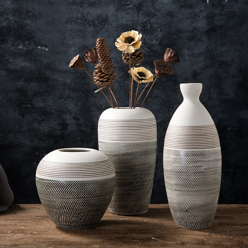 Ceramic small pure and fresh and restore ancient ways flower arrangement sitting room adornment is placed dry flower decoration creative home floret bottle of flower POTS