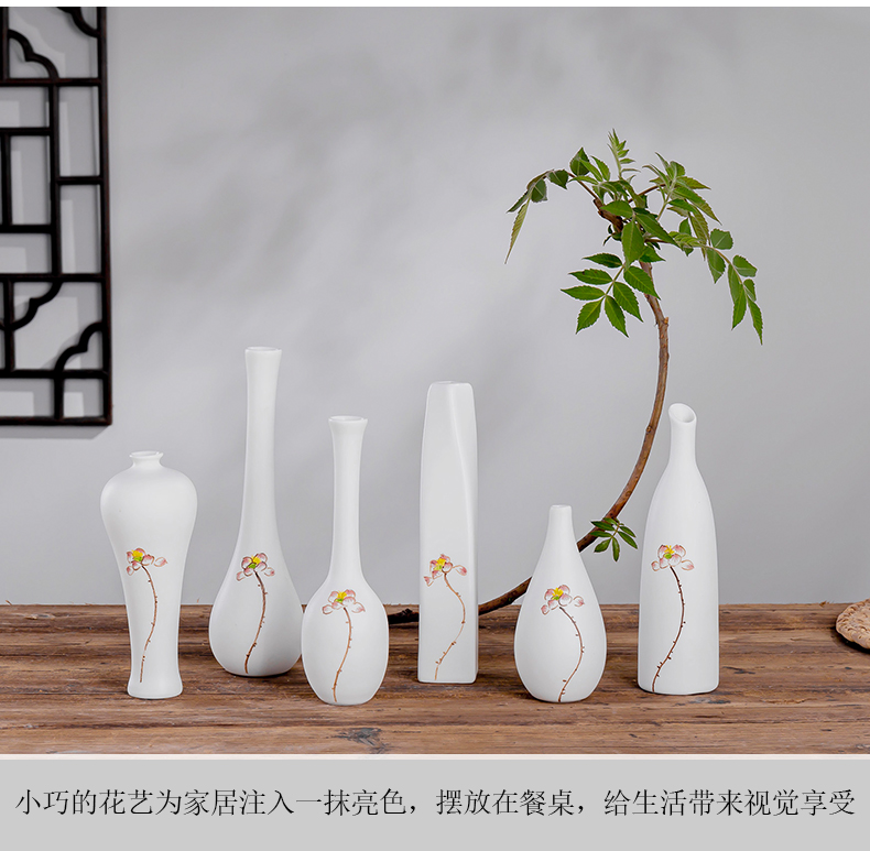 Japanese mini ceramic vase vase floral outraged tea zen Chinese copper grass home furnishing articles porcelain ornaments