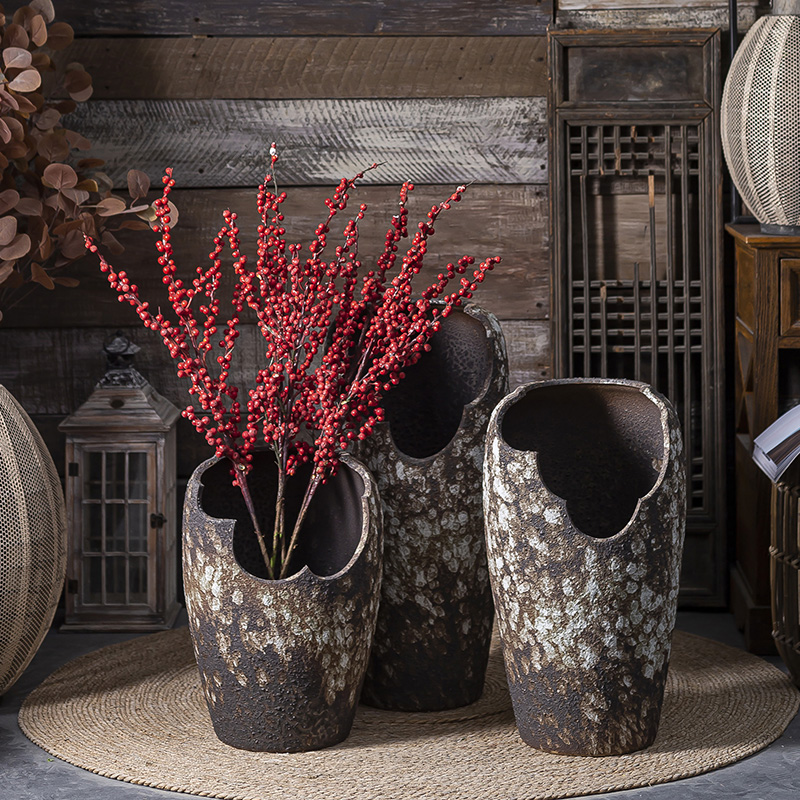 Jingdezhen manual meaty plant coarse old running the cliff purple le incision gap retro splash ink some ceramic pot pot