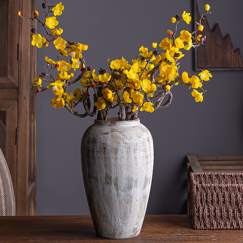 I and contracted sitting room ceramic dry flower ceramic flower vases Nordic ins furnishing articles, restore ancient ways small pure and fresh and coarse pottery