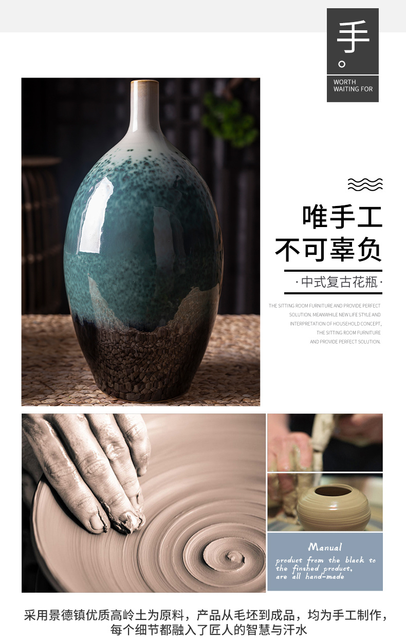 Chinese creative ceramic vase furnishing articles living room table suit household soft adornment zen simulation flower arranging flowers