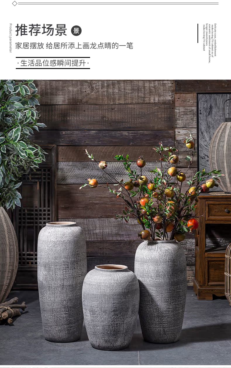 Contracted and I ceramic dried flowers, restoring ancient ways of large vases, jingdezhen pottery decorative furnishing articles sitting room flower pot