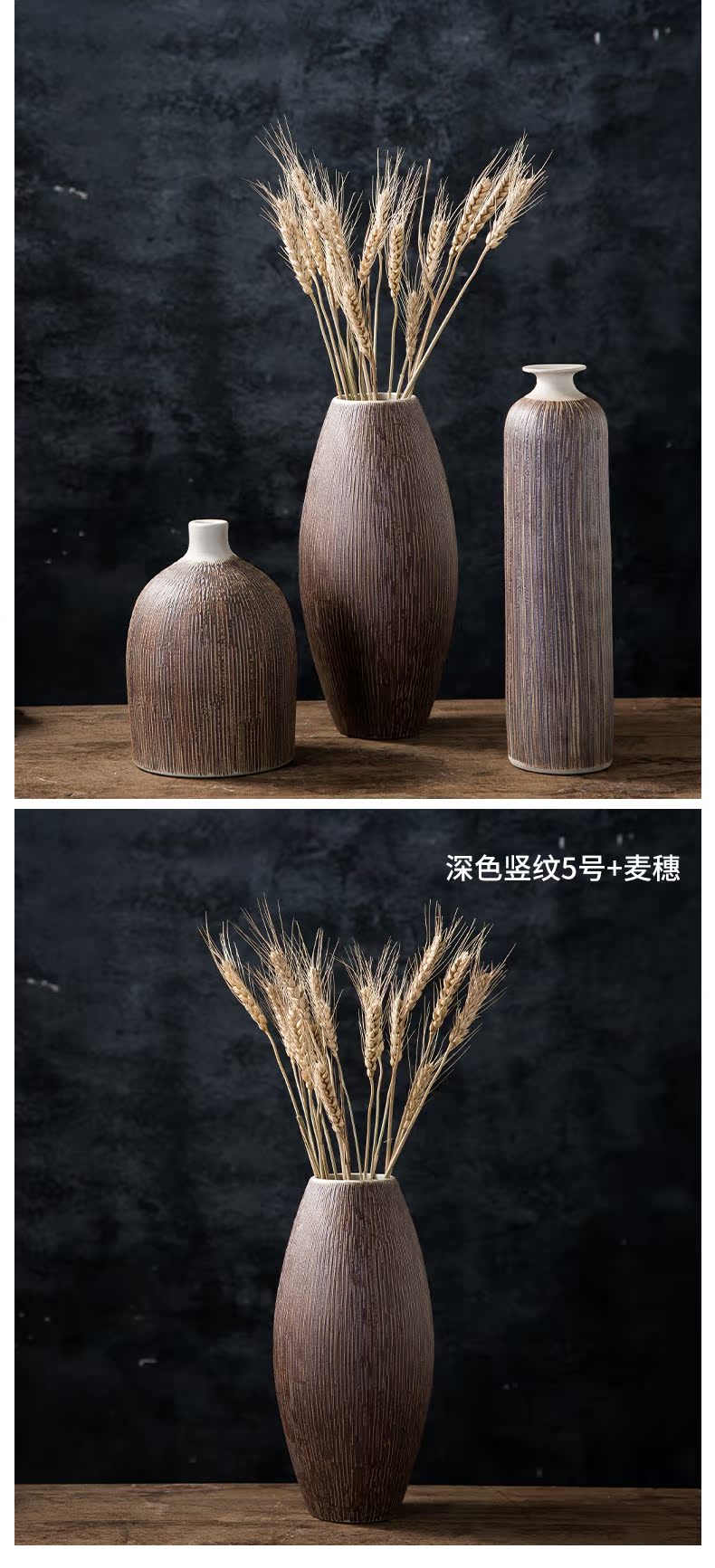 Ceramic flower implement Nordic ins floret bottle dry flower arranging flowers adornment desktop furnishing articles contracted sitting room of Chinese style of TV ark