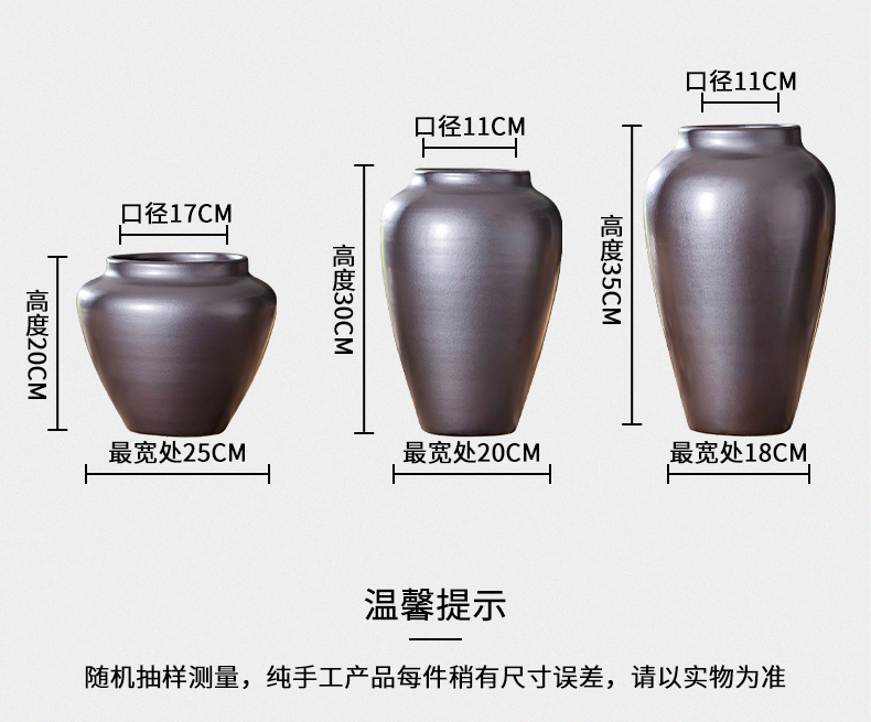 New Chinese style ceramic vase furnishing articles dried flowers, flower arrangement, black flower implement the sitting room porch TV ark, household soft adornment