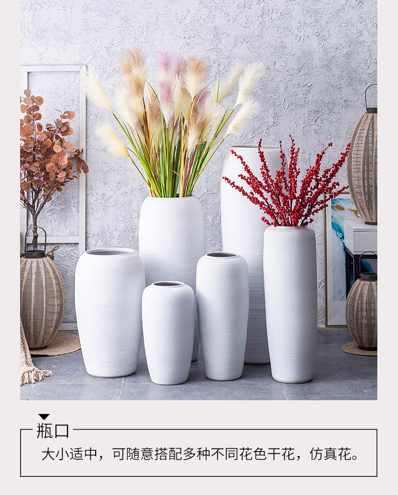 Large ceramic vase landed flower arrangement sitting room hotel furnishing articles European rural dried flowers, contracted and I ins decoration