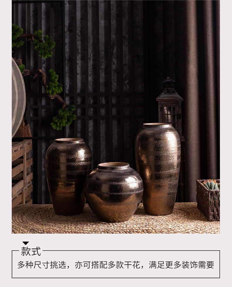 New Chinese style key-2 luxury vase furnishing articles living room TV cabinet table flowers, dried flowers, European - style decoration POTS restoring ancient ways