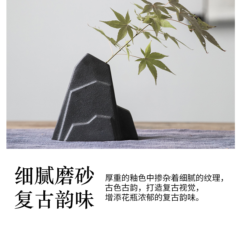 Creative ceramic vase desk rockery place of the sitting room is black and white flower arranging household Chinese zen tea taking decoration