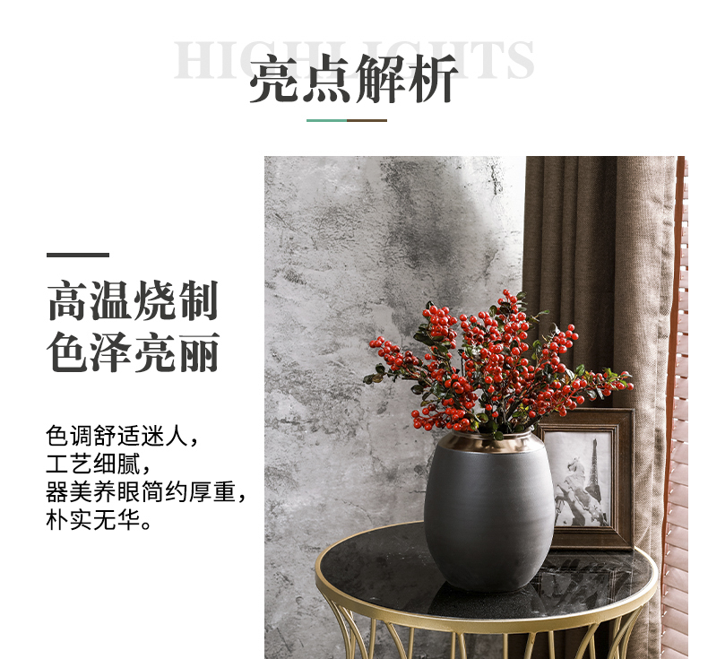 Landing simulation flower vase suit European large dried flowers sitting room adornment furnishing articles of jingdezhen ceramic porcelain courtyard