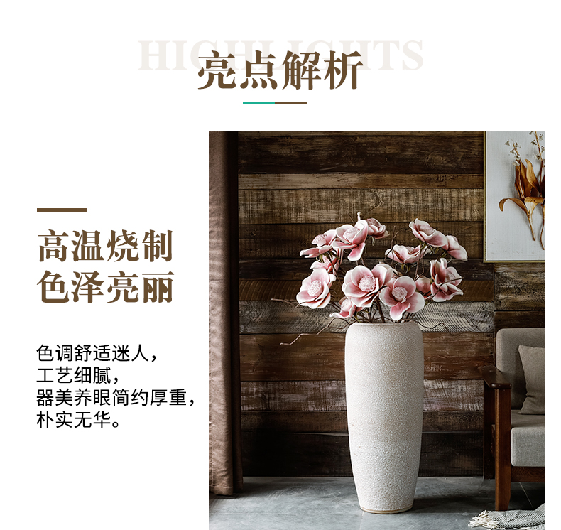 I and contracted landing big ceramic vase light clay porcelain decoration villa key-2 luxury furnishing articles sitting room flower arranging example room