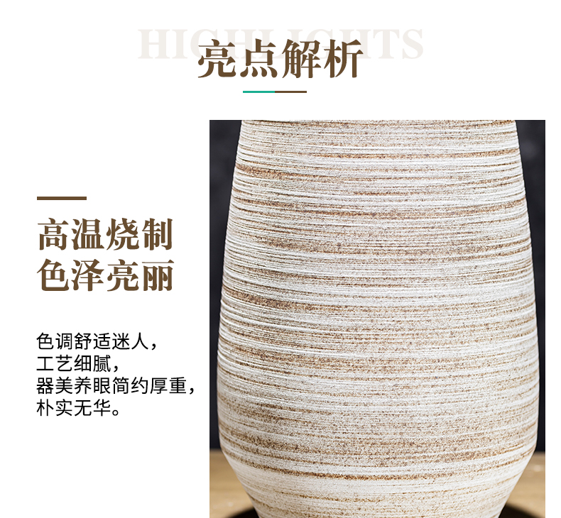 Restore ancient ways of literature and art ceramic dry flower vase Nordic contracted Japanese small and pure and fresh flower arrangement sitting room decoration ceramics furnishing articles