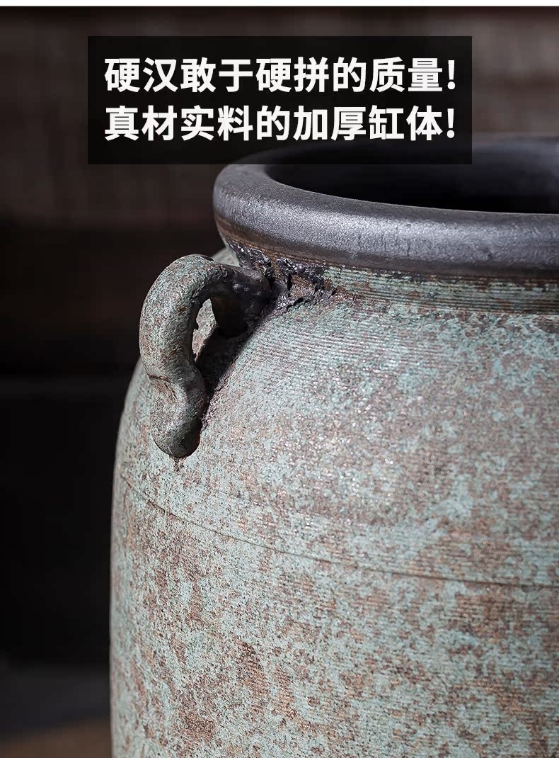 Chinese style restoring ancient ways of large vases, ceramic furnishing articles pottery sitting room hotel decoration flower arranging dried flowers thick ceramic bottle