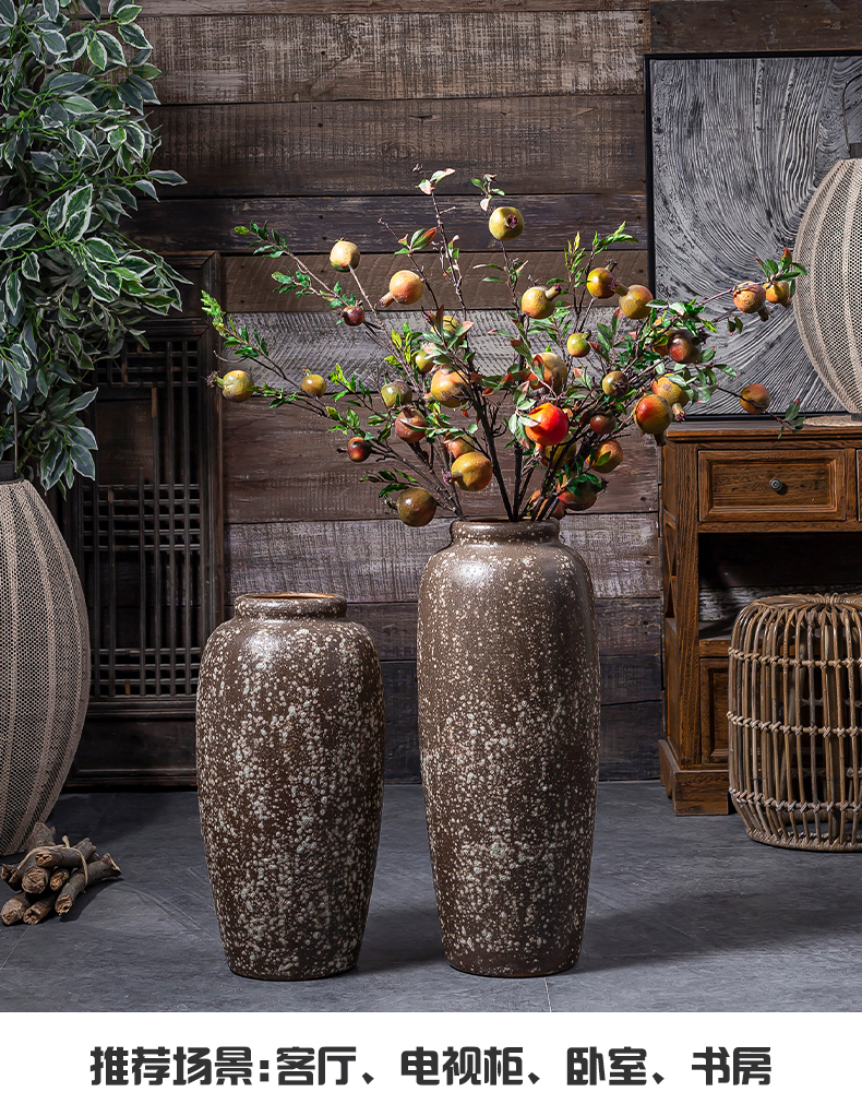 Jingdezhen ceramic vase manual landing restoring ancient ways coarse some ceramic pot dry flower, flower implement sitting room big flowerpot flower arranging furnishing articles