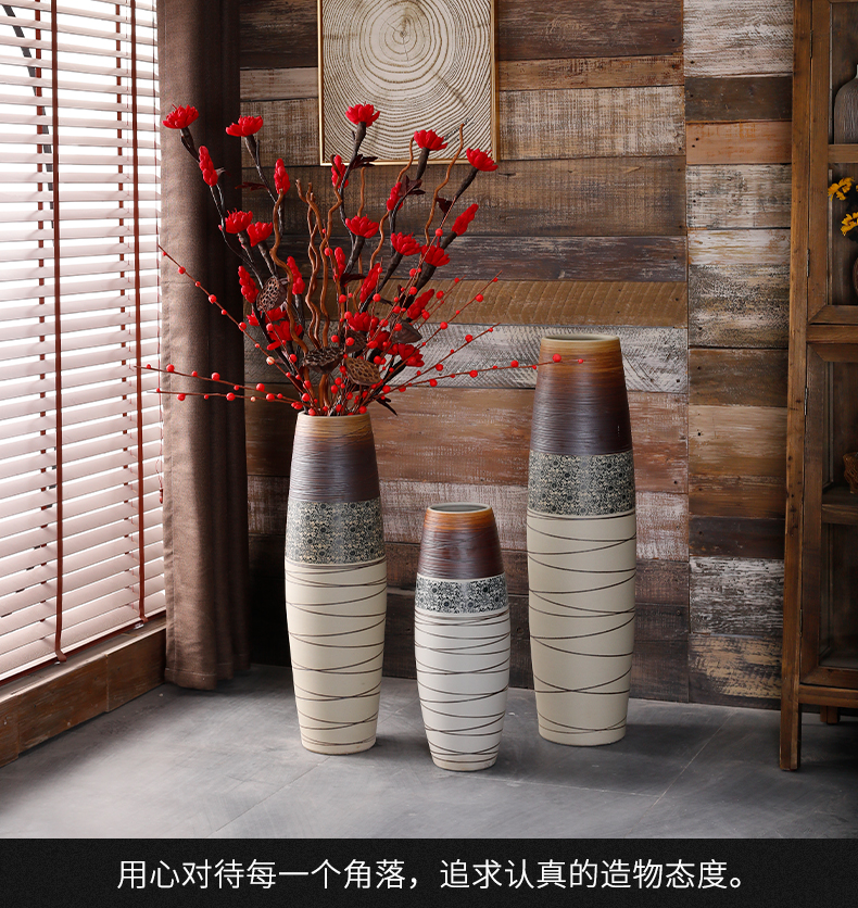 Jingdezhen furnishing articles dried flowers decorative ceramic flower arrangement sitting room be born a large vase retro artificial flowers light key-2 luxury decorative porcelain