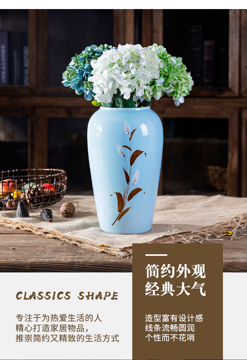 Nordic hand - made of rural wind ceramic vase furnishing articles sitting room dry flower arranging flowers water raise TV cabinet creative decoration