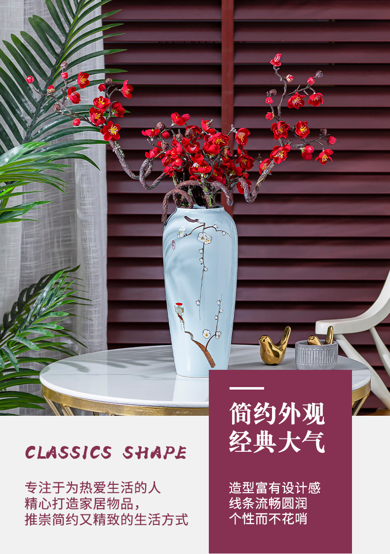 New Chinese style ceramic vase furnishing articles living room table flower arranging Nordic creative decoration decorative dried flowers water raise flowers