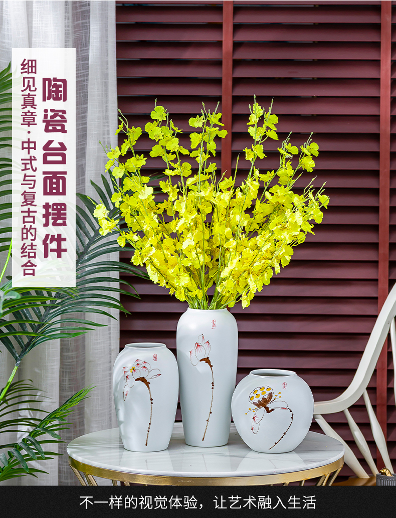 Ceramic vase creative floral outraged TV cabinet furnishing articles home decoration of modern Chinese style living room table flower arrangement