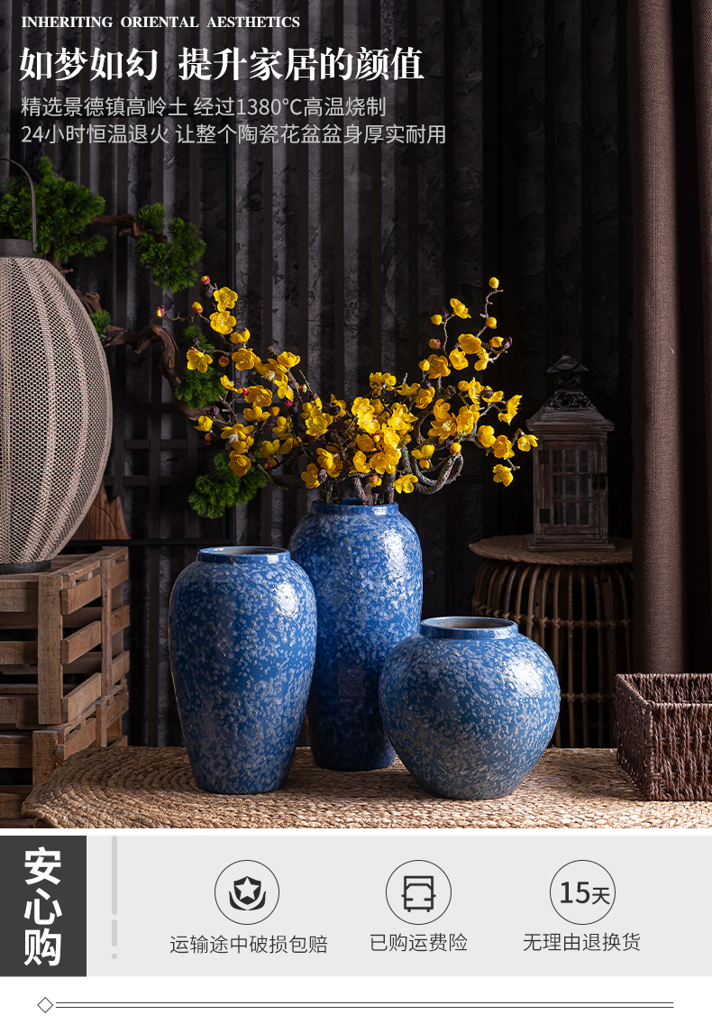 Vase furnishing articles flower arranging light sitting room key-2 luxury decoration of Chinese style household act the role ofing is tasted ceramics American Nordic creative contracted web celebrity