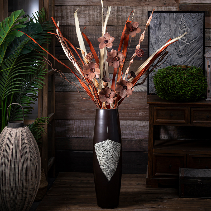 Jingdezhen ceramic dry flower lucky bamboo vases, flower arrangement sitting room home decoration I and contracted Nordic landing place