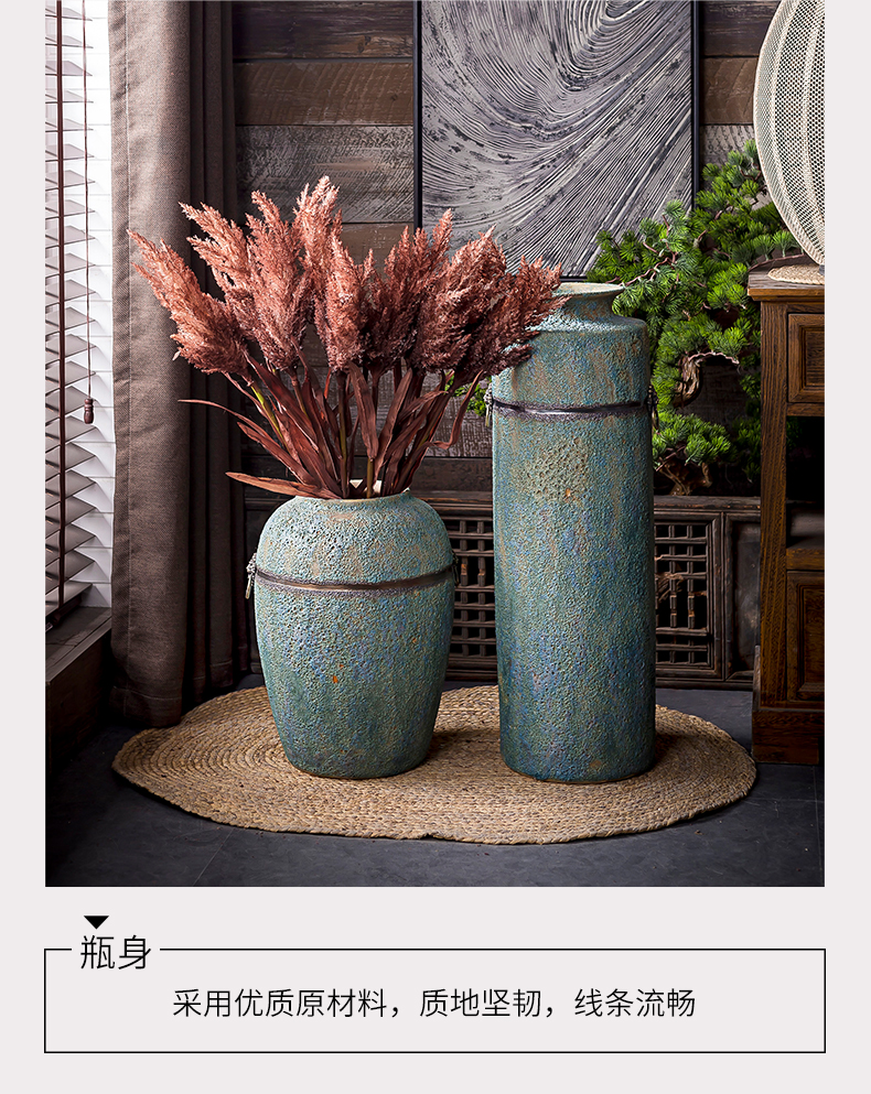 Restore ancient ways the ground vases, antique bronze, ceramic flower implement do old blue glaze Chinese wind furnishing articles drama props vase