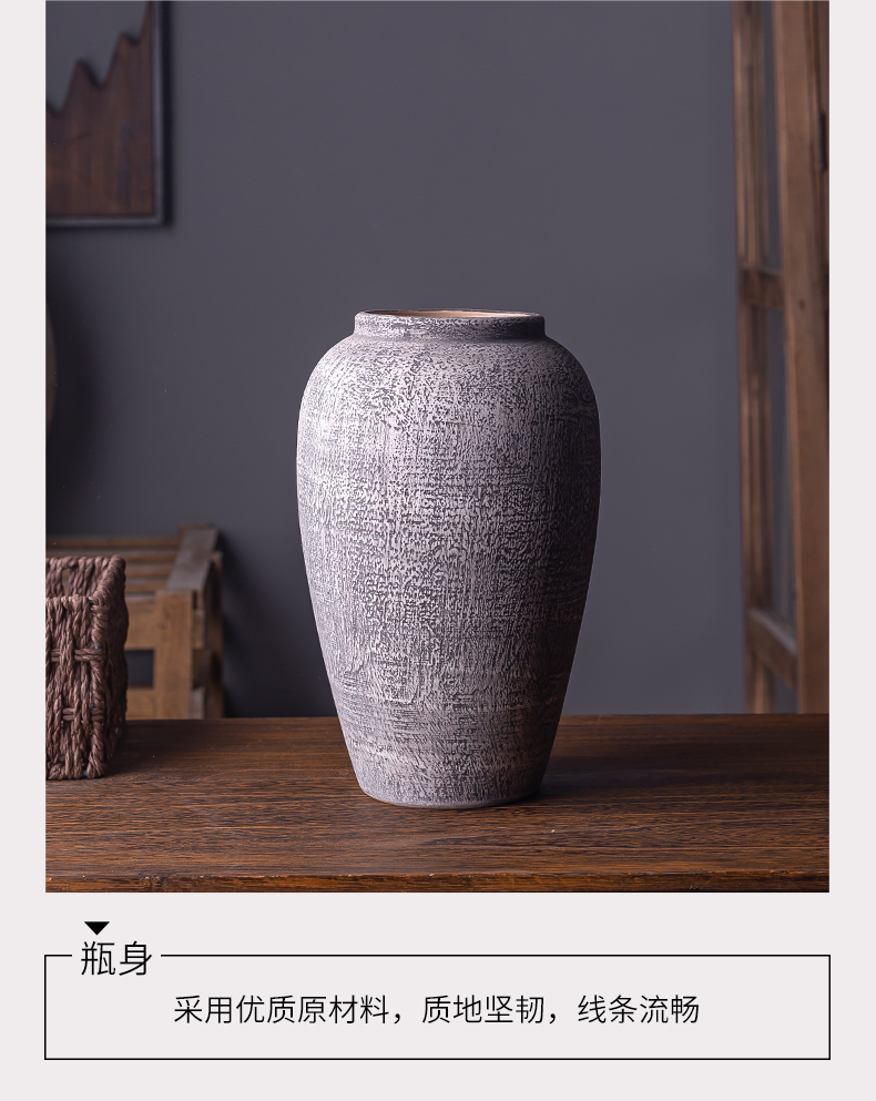 Contracted and I ceramic dried flowers, restoring ancient ways of large vases, jingdezhen pottery decorative furnishing articles sitting room flower pot