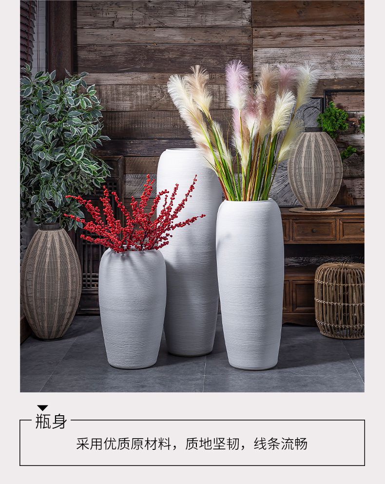 Jingdezhen ceramic big vase Nordic sitting room dry flower arranging flowers, white pottery decorative furnishing articles I and contracted landing