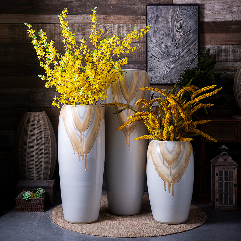 Light European - style key-2 luxury ceramic floor large vases, I and contracted sitting room bedroom dry flower, flower arranging, adornment is placed