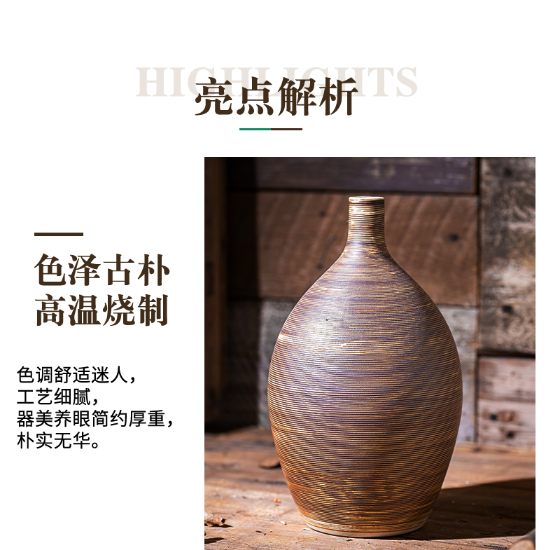 Restore ancient ways small ceramic vase furnishing articles to decorate the sitting room TV ark, dried flower implement creative decoration zen Japanese