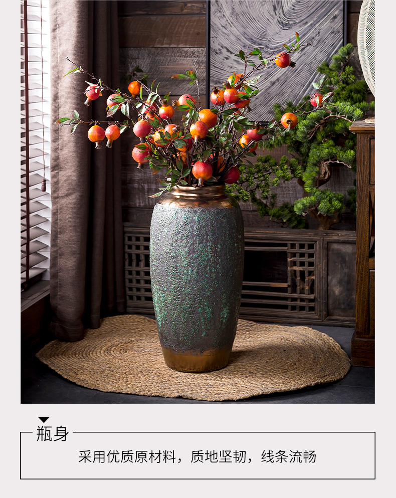 New Chinese style classical manual coarse some ceramic jar jar flower implement ground vase earthenware do old archaize ceramic flower pot