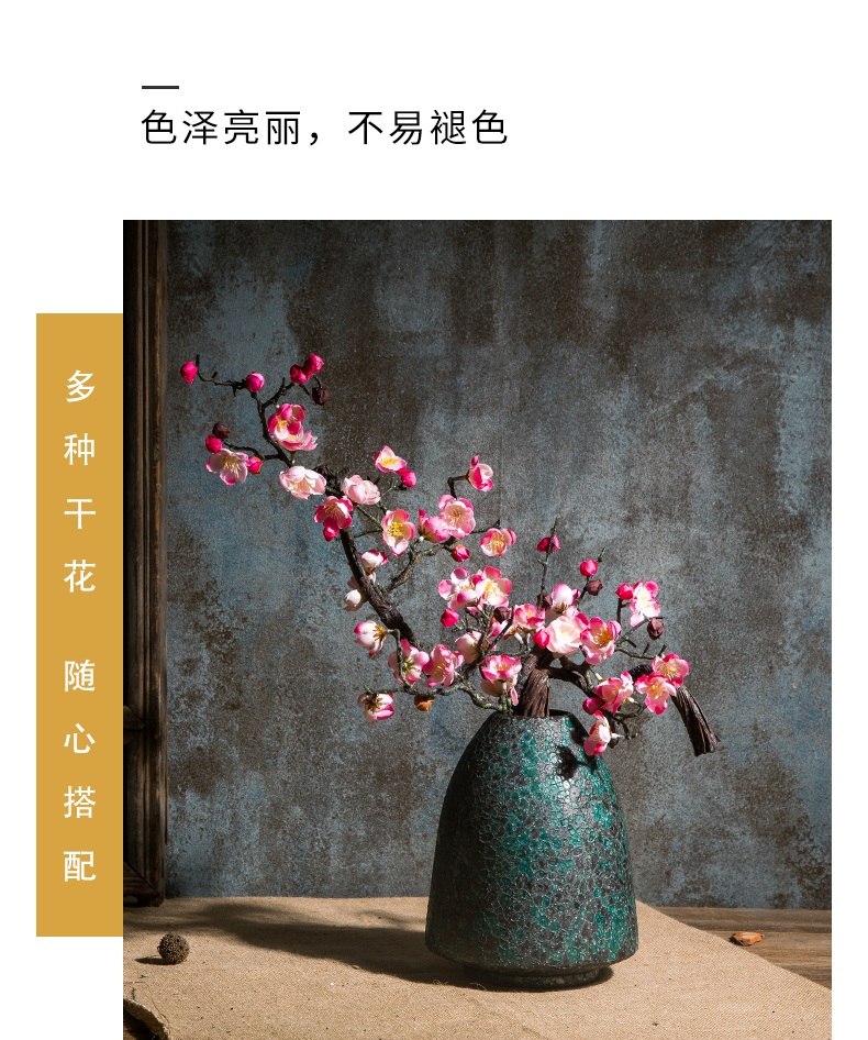 Retro modern creative manual ceramic vase dried flowers, flower arranging flowers, the sitting room TV ark, home decoration furnishing articles