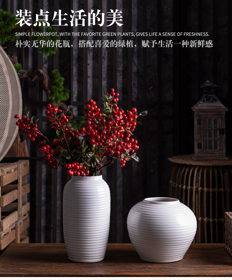 I and contracted white ceramic vase furnishing articles dried flower arranging flowers, sitting room, TV ark, Nordic home decoration