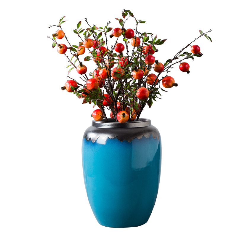 Jingdezhen ceramic light blue vase furnishing articles sitting room porch European ikebana American household porcelain of key-2 luxury decoration