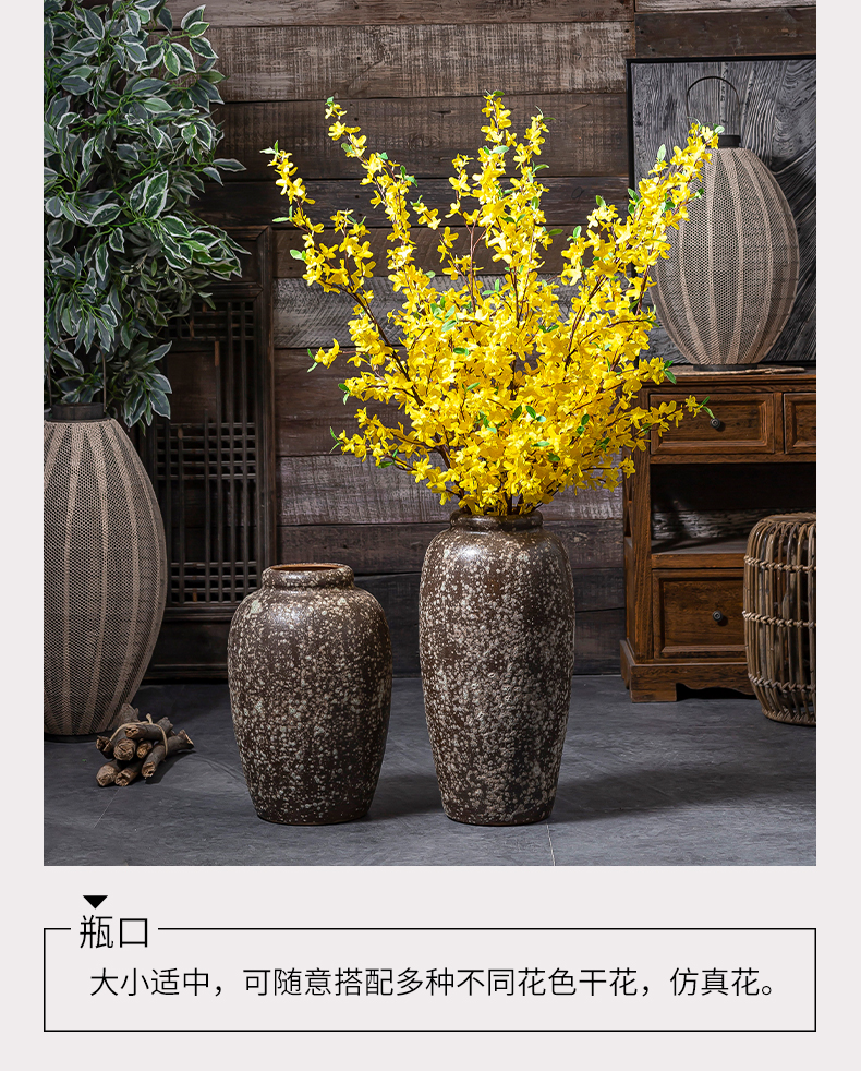 Jingdezhen ceramic vase manual landing restoring ancient ways coarse some ceramic pot dry flower, flower implement sitting room big flowerpot flower arranging furnishing articles