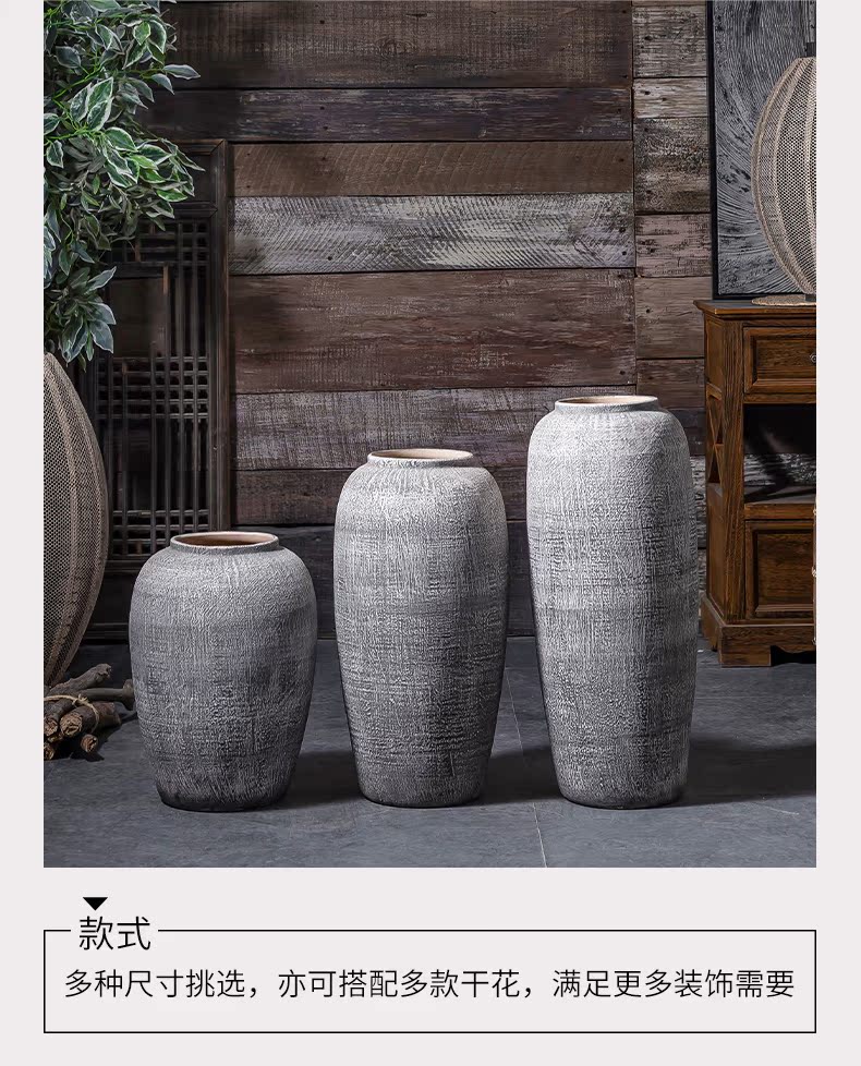 Contracted and I ceramic dried flowers, restoring ancient ways of large vases, jingdezhen pottery decorative furnishing articles sitting room flower pot