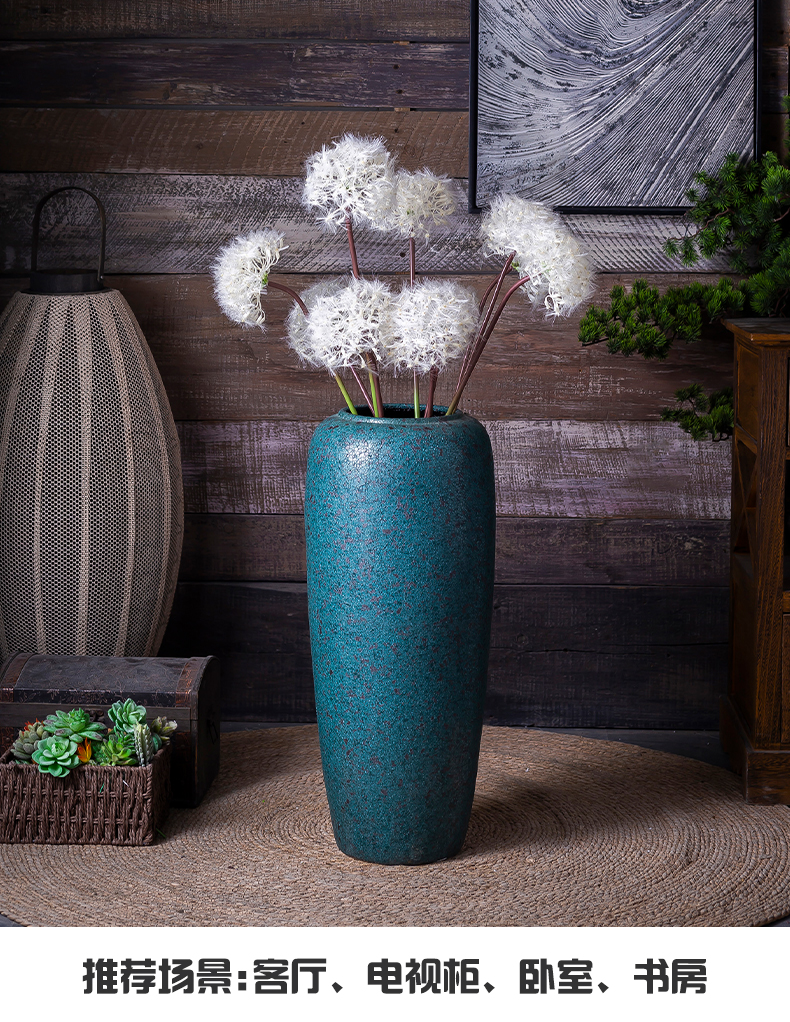 Holly light of large vase key-2 luxury large sitting room be born long I and contracted dry flower arranging ceramic decoration furnishing articles