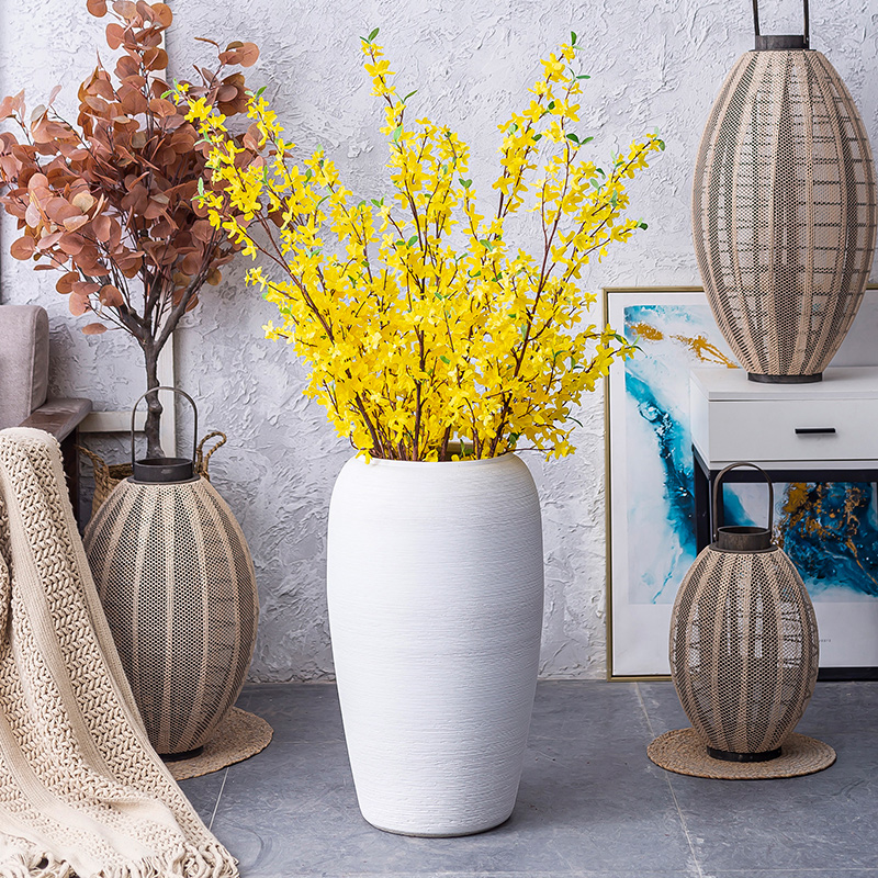 Nordic I and contracted sitting room of large white vase flower arranging hotel garden manual coarse pottery decorative furnishing articles