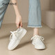 Daphne thick-soled white shoes for women 2025 new spring and autumn versatile genuine leather popular sports and leisure flat shoes