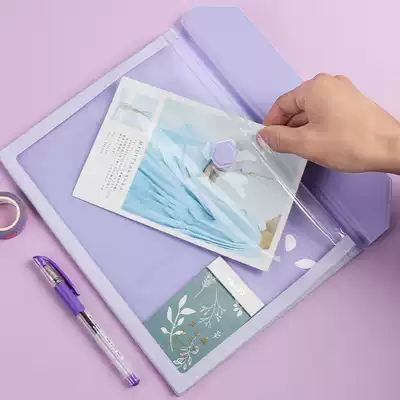 Japan kingjim Jingong flatty storage bag hipster creative simple student stationery multifunctional waterproof portable office bill sorting file bag