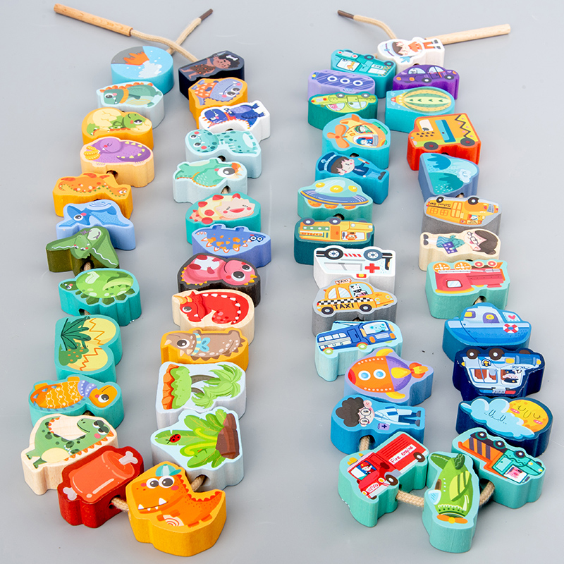 Children's string of bead toys with granule fine action training exercise 12 months of baby fingers 3 years old