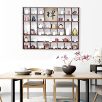 Solid wood teacup rack Duobao Pavilion storage display rack Bogu rack storage rack Purple sand teapot tea cabinet wall-mounted wall