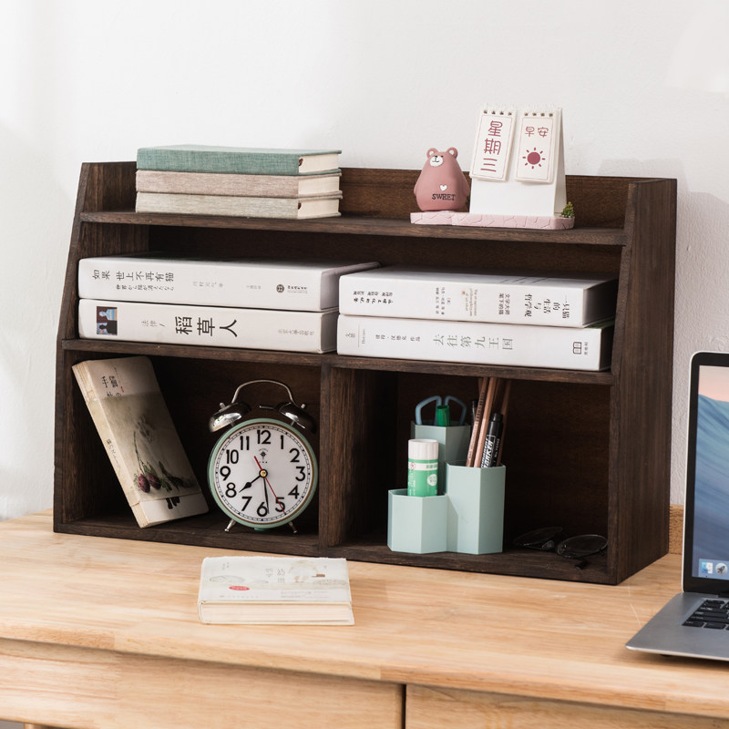 Solid wood desktop multi-functional storage box teapot teacup display stand condiment tableware household sundries cabinet green plant rack