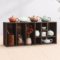 Office desktop shelf Solid wood Chinese storage box Bay window bookshelf Small bookcase sundries finishing rack Multi-layer bookcase