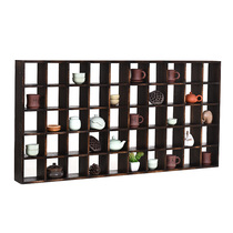Solid wood multi-treasure pavilion teacup rack Teapot tea set Wall-mounted Chinese wall-mounted small antique rack Storage cabinet storage display rack