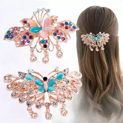 Korean headdress hairpin hairpin spring hairpin ponytail horizontal clip Small adult hairpin temperament elegant hair accessories head flower