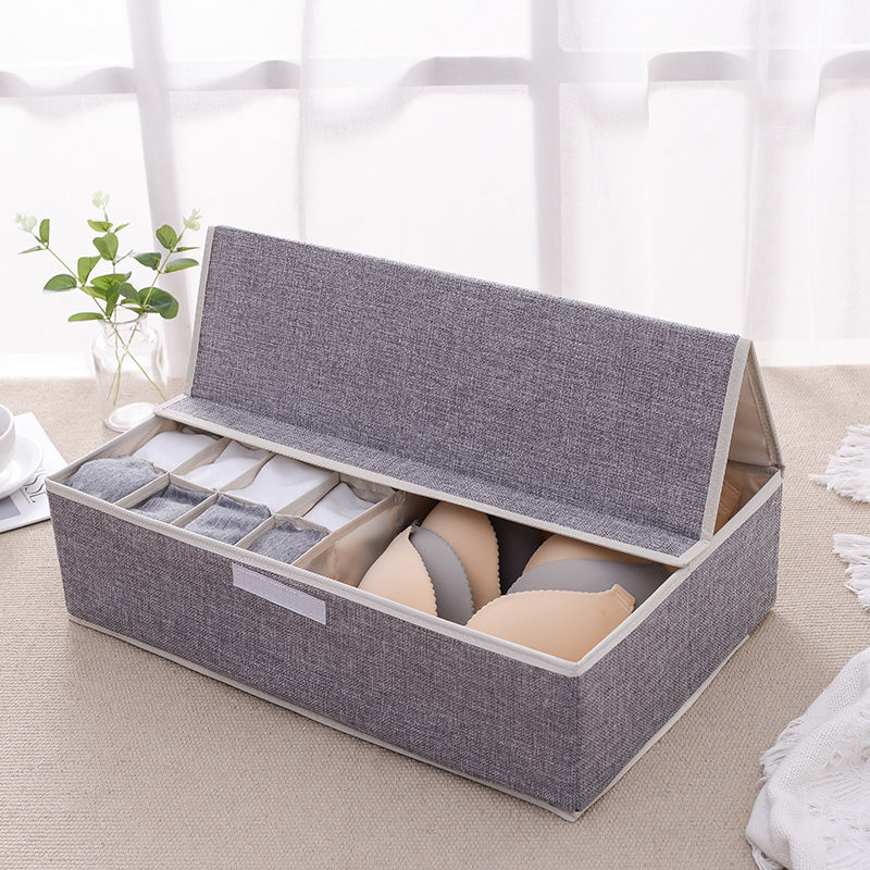 Underwear storage box fabric home finishing box Oxford cloth socks underwear bra storage box with cover