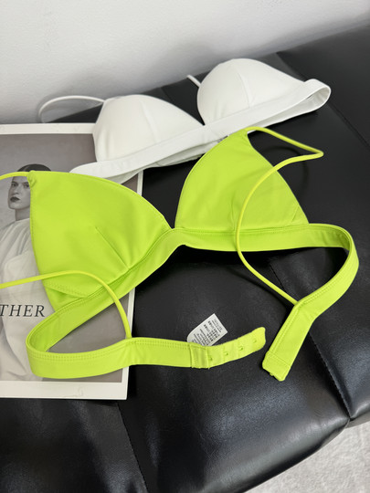 810欧美性感热辣法式薄款三角杯夏季多巴胺速干比基尼泳装文胸