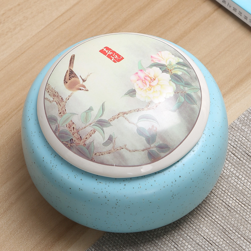 Elder brother up with ceramic POTS small caddy fixings pu 'er tea tea caddy fixings household seal storage tanks moistureproof the custom