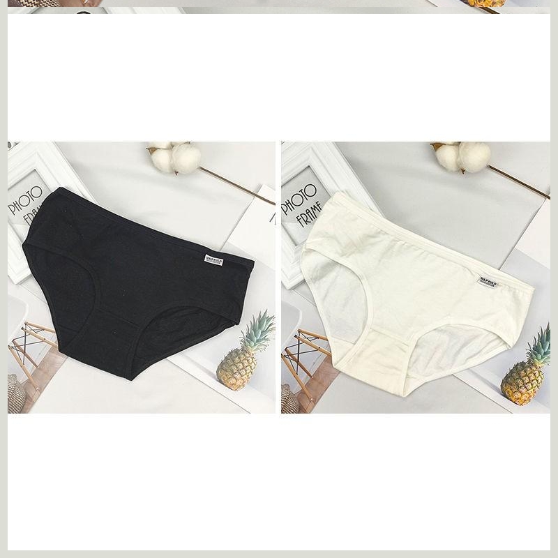 Bà Panties bông Hàn Quốc phiên bản của học sinh trong quần eo khe lớn mã quần tam giác màu đen và trắng xám 3.