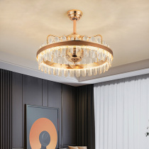 Light luxury crystal fan chandelier home living room lamp simple restaurant invisible integrated ceiling fan lamp atmospheric bedroom lamp
