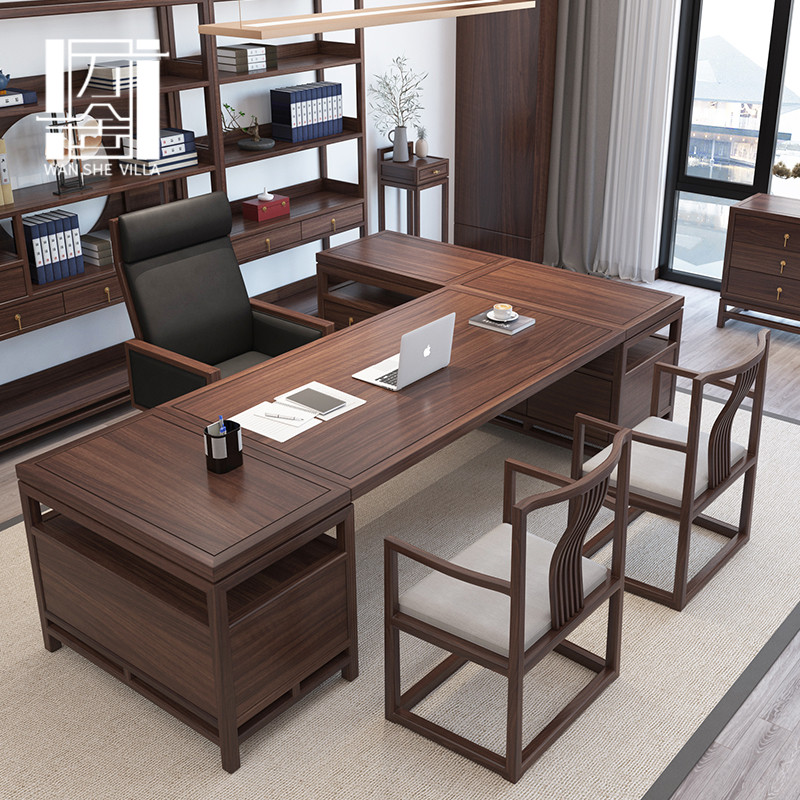 New Chinese light luxury solid wood desk modern Chinese boss office desk computer desk executive desk executive desk